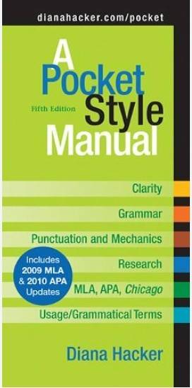 book titled: A Pocket Style Manual, 5th Edition.